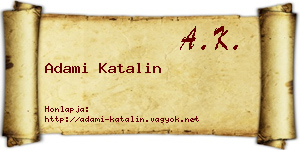 Adami Katalin névjegykártya